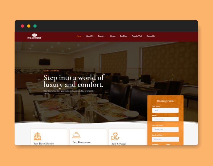 Best Hotel Geetha Grand Website Design | Graphic | Thanjavur